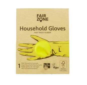 Huishoudhandschoenen l fsc latex van FAIR ZONE, 12 x 1 stk